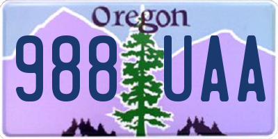 OR license plate 988UAA