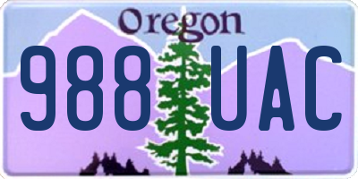 OR license plate 988UAC