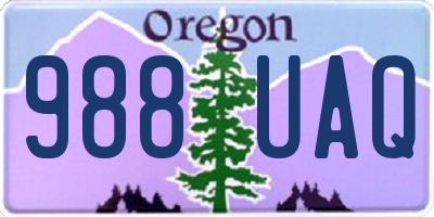 OR license plate 988UAQ