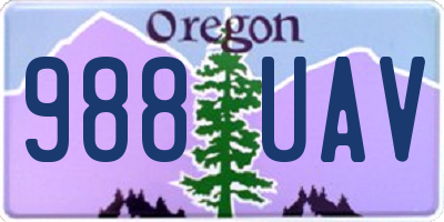 OR license plate 988UAV