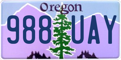 OR license plate 988UAY