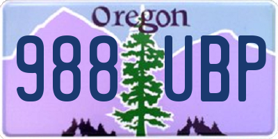 OR license plate 988UBP