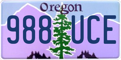 OR license plate 988UCE