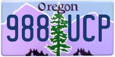 OR license plate 988UCP
