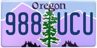 OR license plate 988UCU