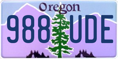 OR license plate 988UDE