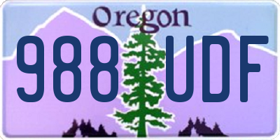OR license plate 988UDF