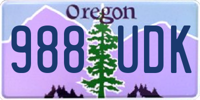 OR license plate 988UDK