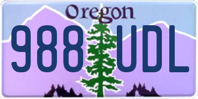 OR license plate 988UDL