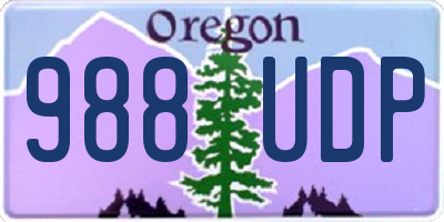 OR license plate 988UDP