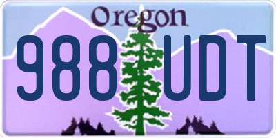 OR license plate 988UDT
