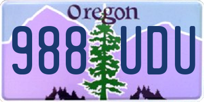 OR license plate 988UDU