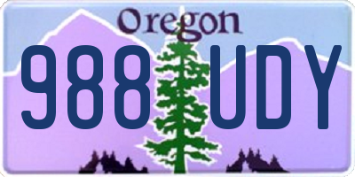 OR license plate 988UDY