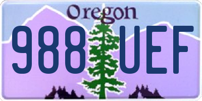 OR license plate 988UEF