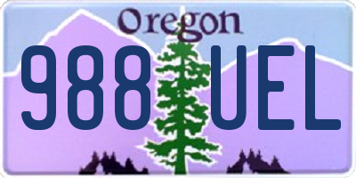 OR license plate 988UEL