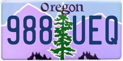 OR license plate 988UEQ