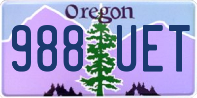 OR license plate 988UET