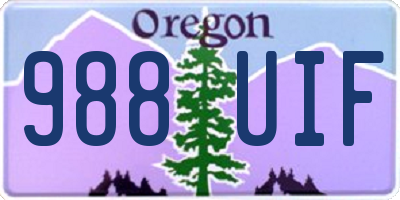 OR license plate 988UIF