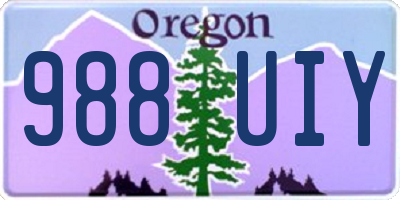 OR license plate 988UIY