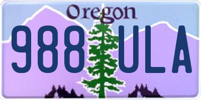 OR license plate 988ULA