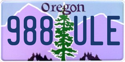 OR license plate 988ULE
