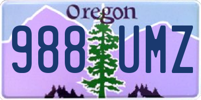 OR license plate 988UMZ