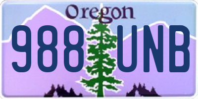 OR license plate 988UNB