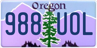 OR license plate 988UOL