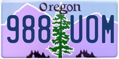 OR license plate 988UOM