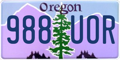 OR license plate 988UOR
