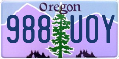 OR license plate 988UOY