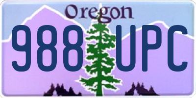 OR license plate 988UPC