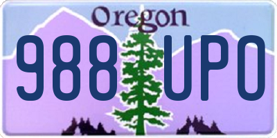 OR license plate 988UPO
