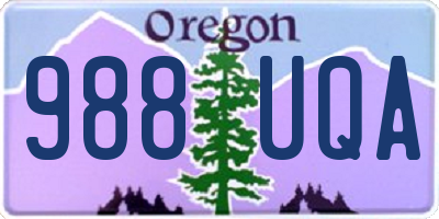 OR license plate 988UQA