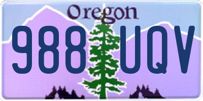 OR license plate 988UQV