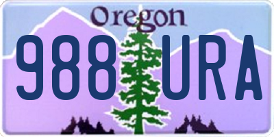 OR license plate 988URA