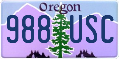 OR license plate 988USC