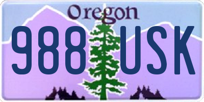 OR license plate 988USK