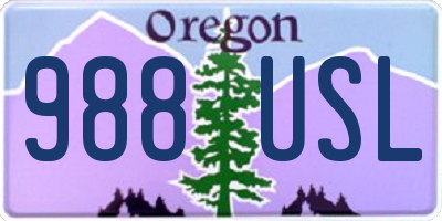 OR license plate 988USL