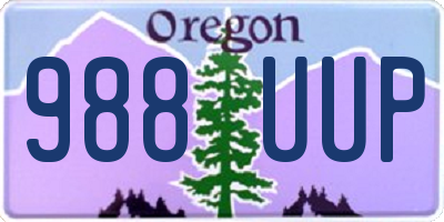 OR license plate 988UUP