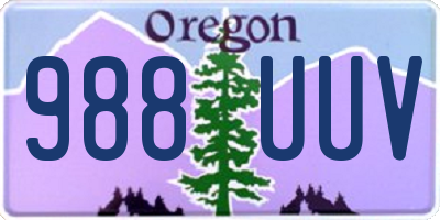 OR license plate 988UUV
