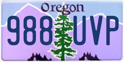 OR license plate 988UVP