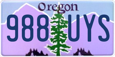 OR license plate 988UYS