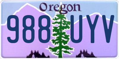 OR license plate 988UYV