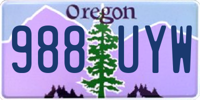 OR license plate 988UYW