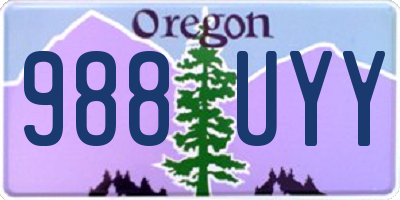 OR license plate 988UYY