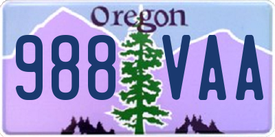 OR license plate 988VAA
