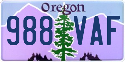 OR license plate 988VAF