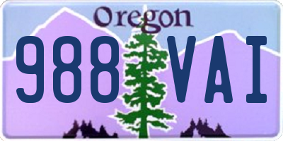 OR license plate 988VAI