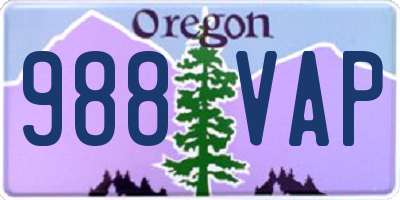 OR license plate 988VAP
